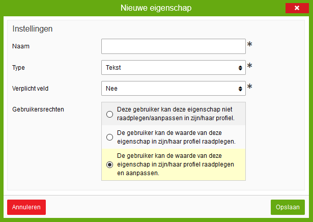 gebruikerseigenschappen